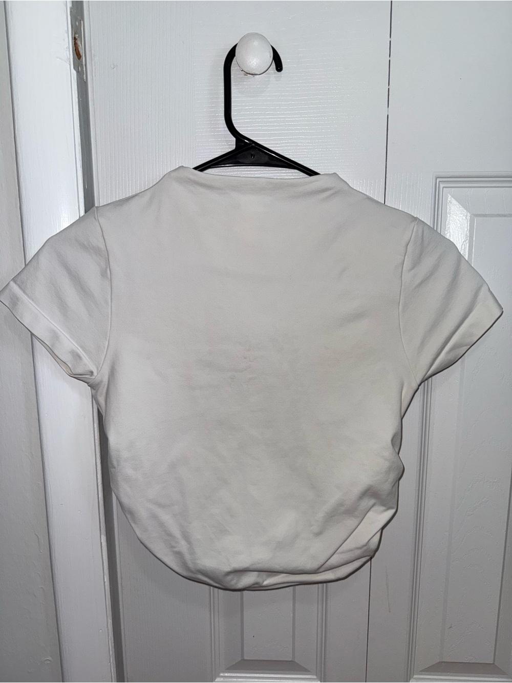 Zara White Ruched Back Crop Top - Picture 3 of 3